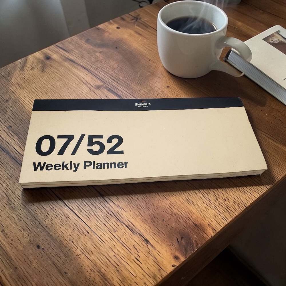 Shinola Detroit 07/52 Weekly Planner Pad Undated 52 Week  Desk Organizer